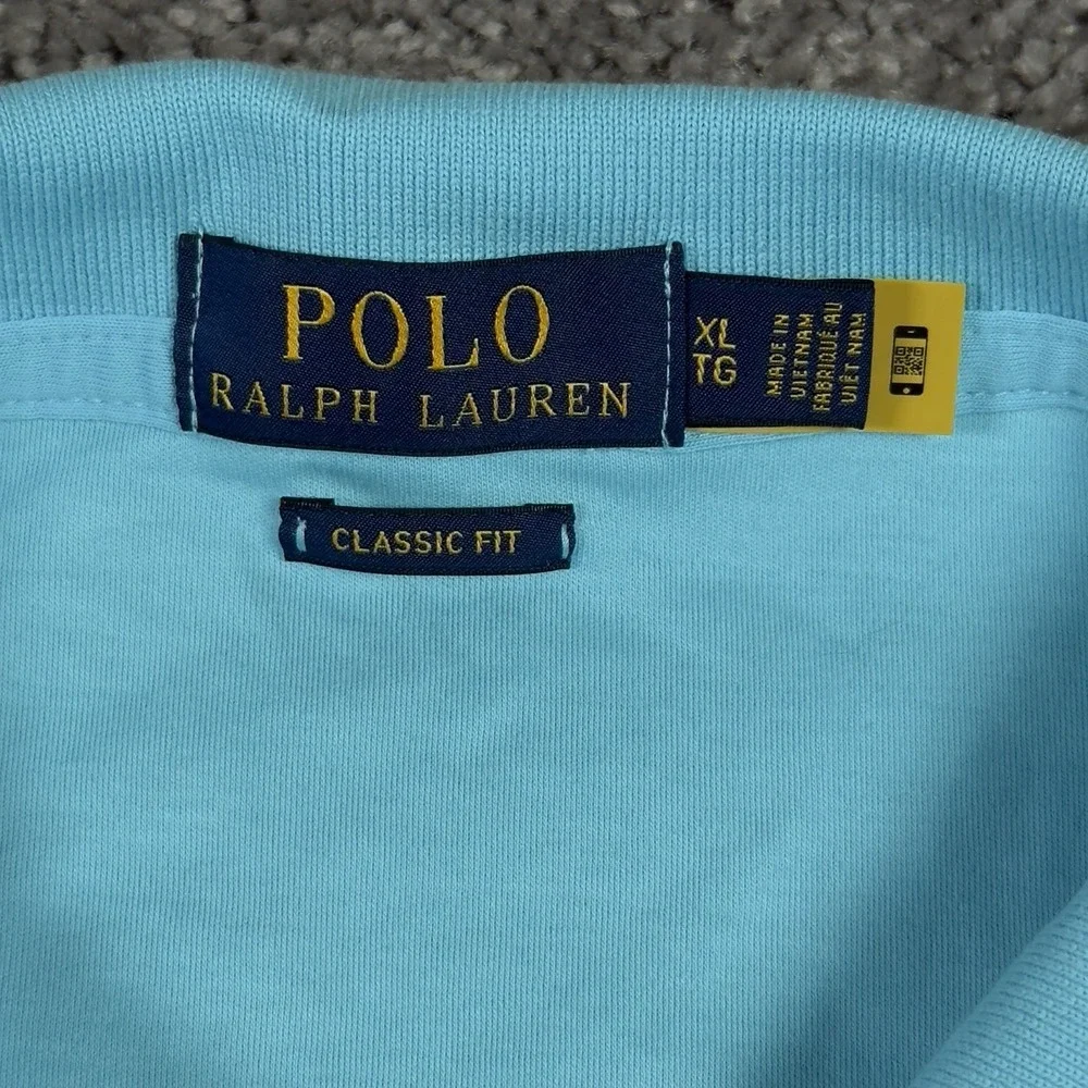 Polo Ralph Lauren Polo Shirt Mens XL Light Blue Flesh Pony Casual Short Sleeve